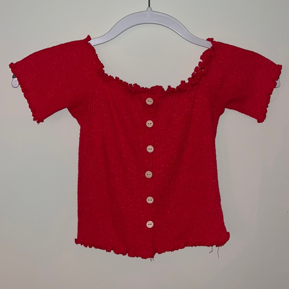 Red off the shoulder top